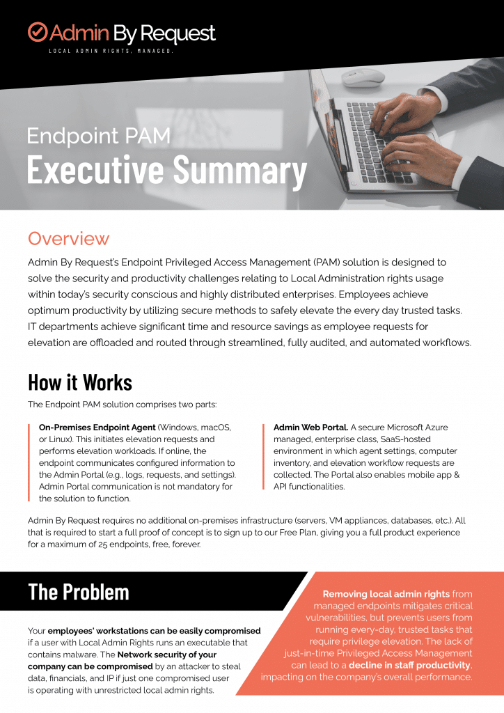 Abr endpoint pam executive summary page 1 » admin by request