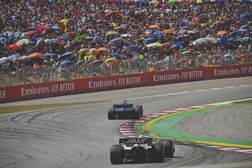 Spain1 » admin by request Haas car on the track at the spanish grand prix 2023