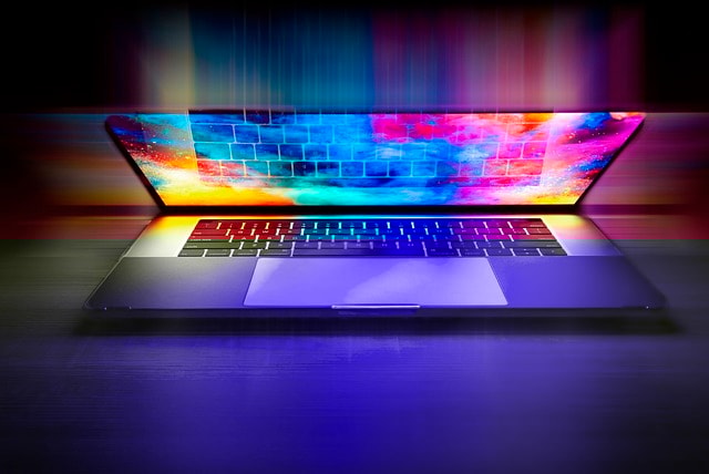 Va access 11 » admin by request A laptop screen half open, showing a glow of colors